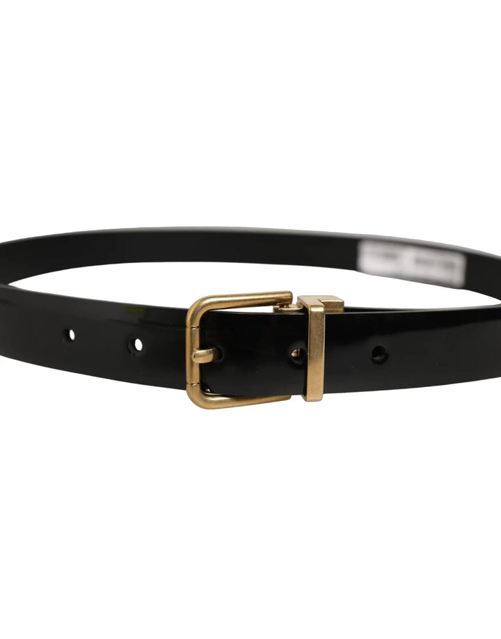 Dolce &amp; Gabbana Sample Sale | Dolce &amp; Gabbana Black Classic Leather Gold Tone Buckle Belt - | Designer outlet