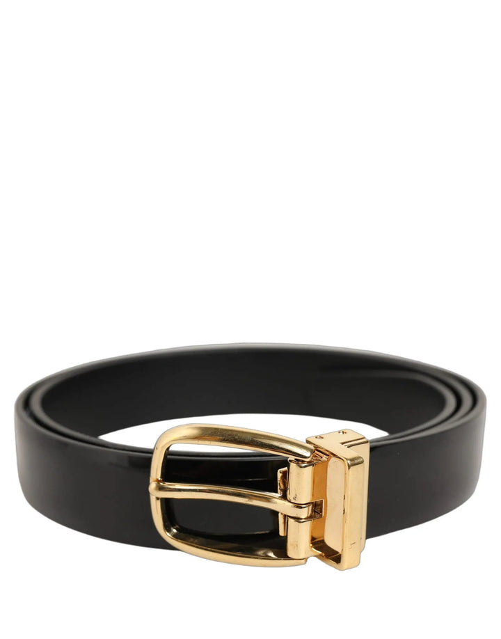 Dolce &amp; Gabbana Sample Sale | Dolce &amp; Gabbana Black Classic Leather Gold Tone Buckle Belt - | Designer outlet