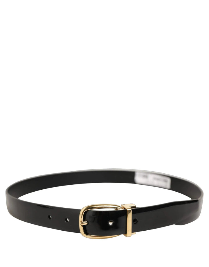 Dolce &amp; Gabbana Sample Sale | Dolce &amp; Gabbana Black Classic Leather Gold Tone Buckle Belt - | Designer outlet