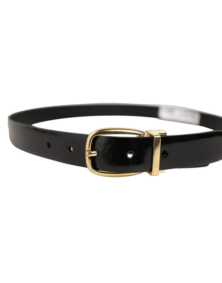 Dolce &amp; Gabbana Sample Sale | Dolce &amp; Gabbana Black Classic Leather Gold Tone Buckle Belt - | Designer outlet