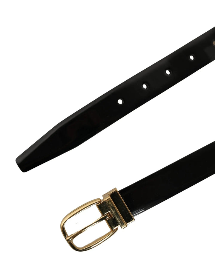 Dolce &amp; Gabbana Sample Sale | Dolce &amp; Gabbana Black Classic Leather Gold Tone Buckle Belt - | Designer outlet