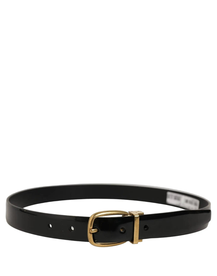 Dolce &amp; Gabbana Sample Sale | Dolce &amp; Gabbana Black Classic Leather Gold Tone Buckle Belt - | Designer outlet