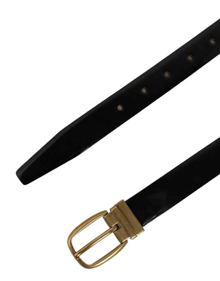 Dolce &amp; Gabbana Sample Sale | Dolce &amp; Gabbana Black Classic Leather Gold Tone Buckle Belt - | Designer outlet