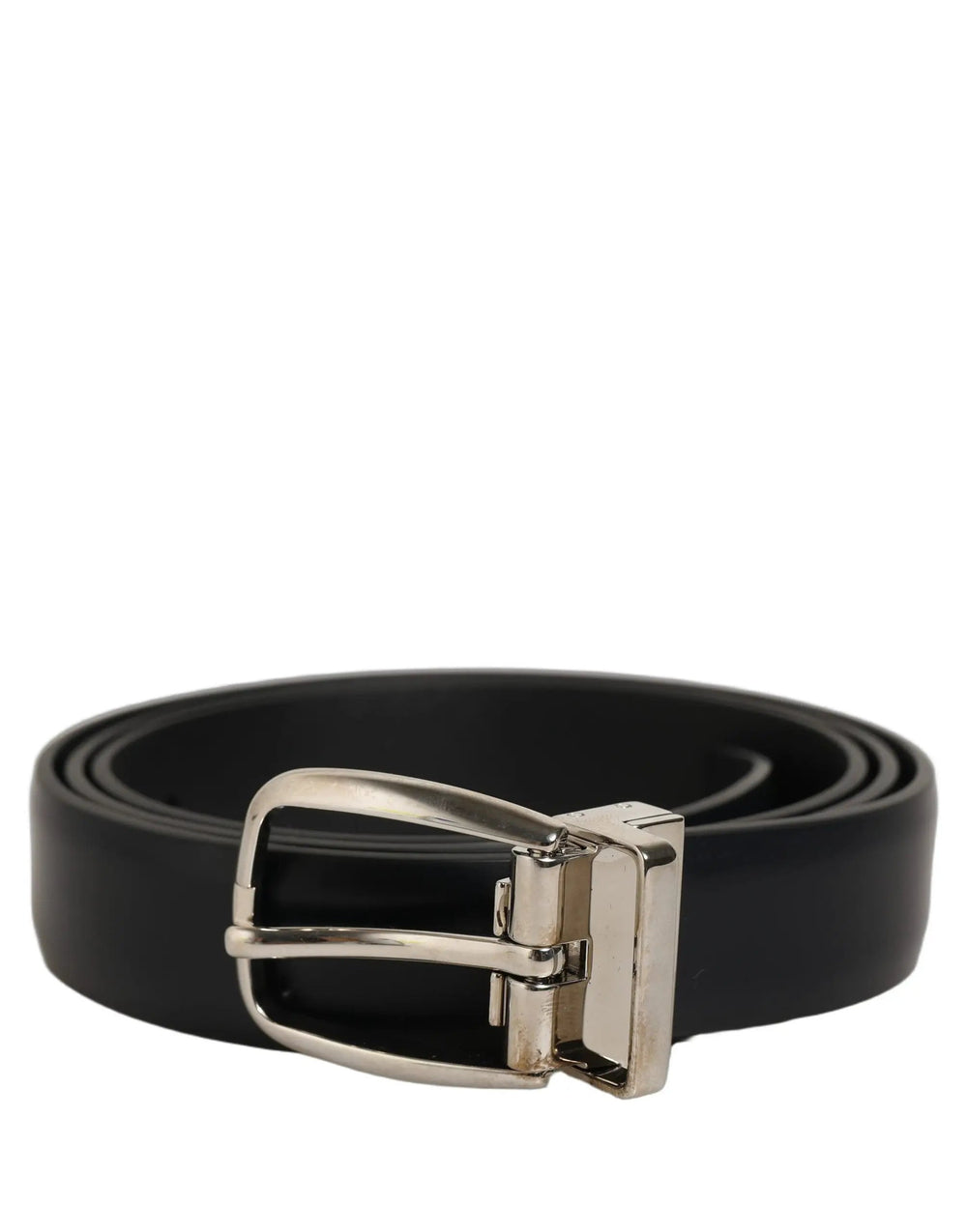 Dolce & Gabbana Sample Sale | Dolce & Gabbana Blue Calf Leather Silver Metal Buckle Belt - | Designer outlet