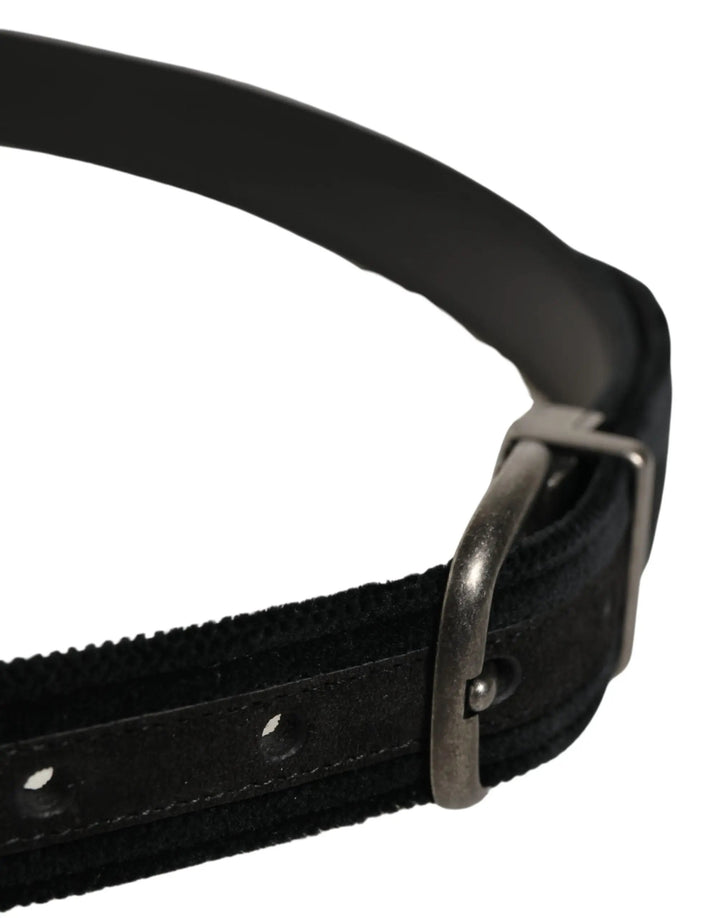 Dolce &amp; Gabbana Sample Sale | Dolce &amp; Gabbana Black Cotton Metal Buckle Classic Men Belt - | Designer outlet