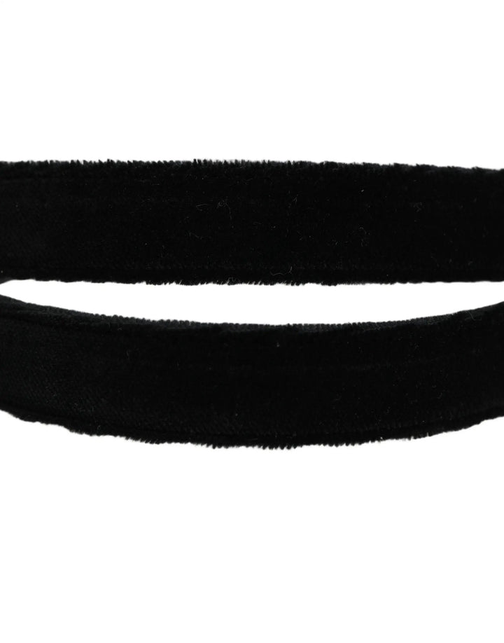 Dolce &amp; Gabbana Sample Sale | Dolce &amp; Gabbana Black Velvet Silver Tone Metal Buckle Belt - | Designer outlet