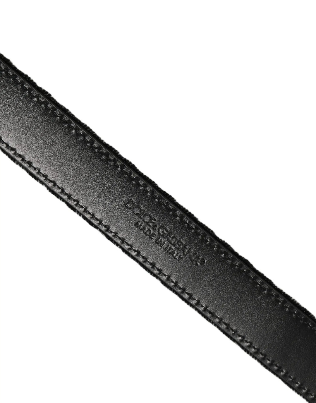 Dolce &amp; Gabbana Sample Sale | Dolce &amp; Gabbana Black Velvet Silver Tone Metal Buckle Belt - | Designer outlet
