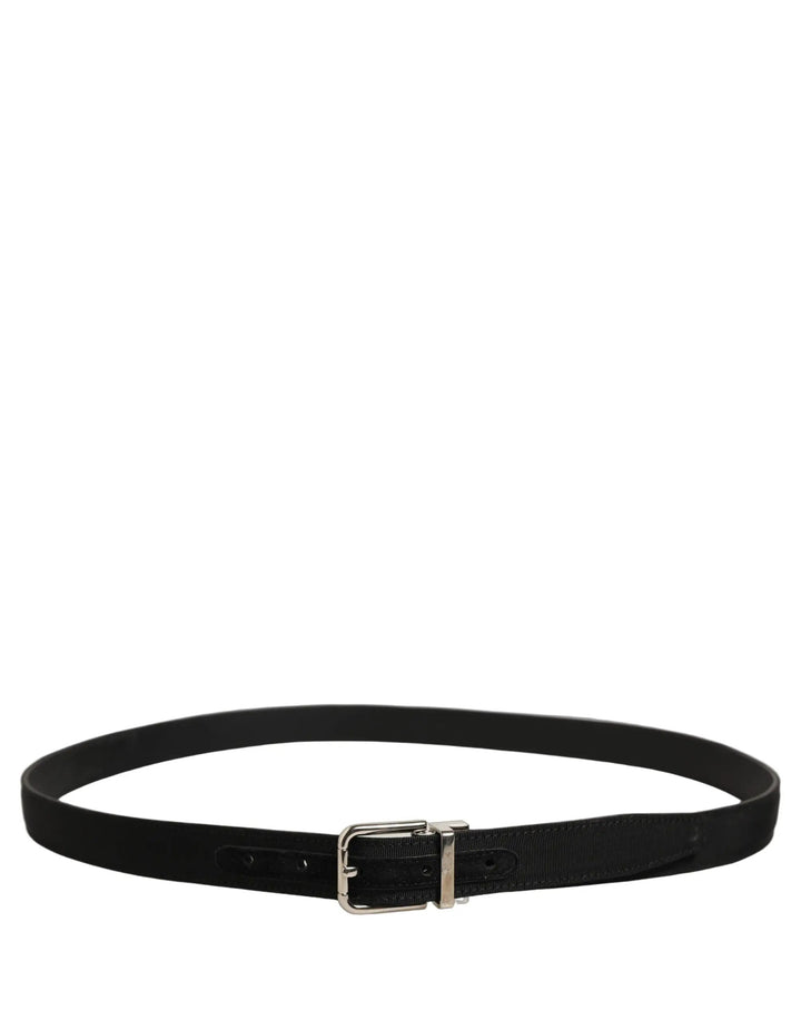 Dolce &amp; Gabbana Sample Sale | Dolce &amp; Gabbana Black Classic Leather Silver Tone Buckle Belt - | Designer outlet