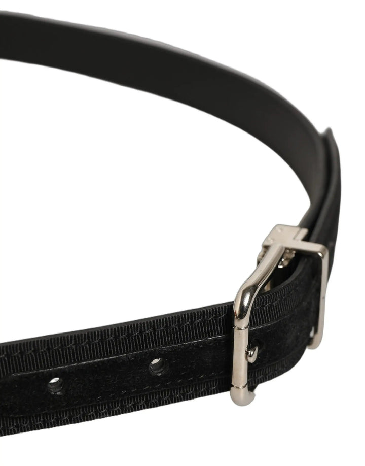 Dolce &amp; Gabbana Sample Sale | Dolce &amp; Gabbana Black Classic Leather Silver Tone Buckle Belt - | Designer outlet