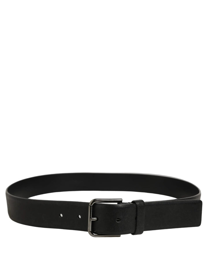 Dolce &amp; Gabbana Sample Sale | Dolce &amp; Gabbana Black Calf Leather Classic Silver Buckle Belt - | Designer outlet