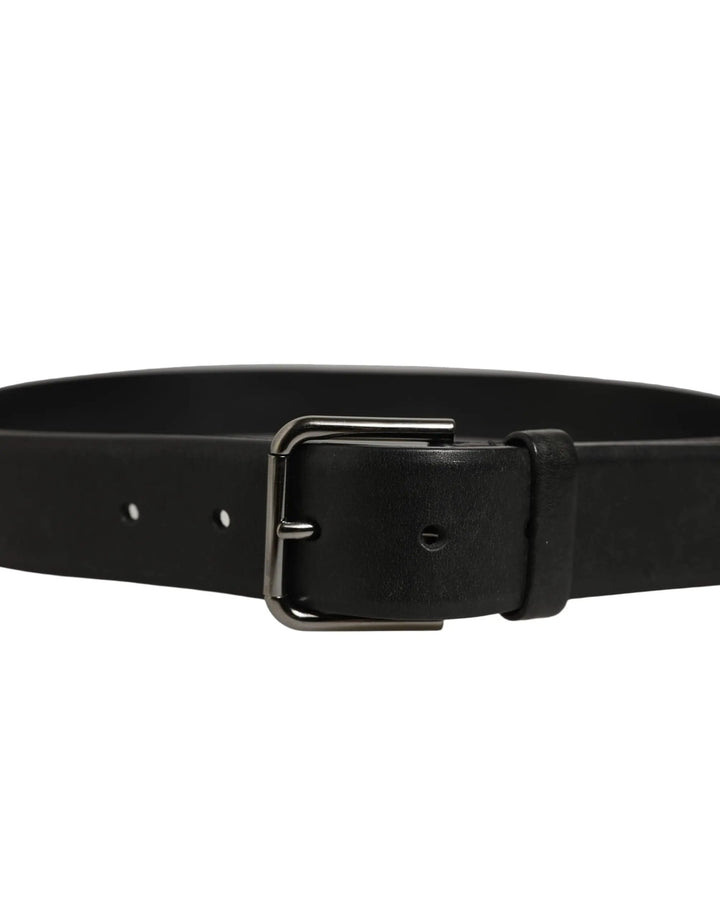 Dolce &amp; Gabbana Sample Sale | Dolce &amp; Gabbana Black Calf Leather Classic Silver Buckle Belt - | Designer outlet