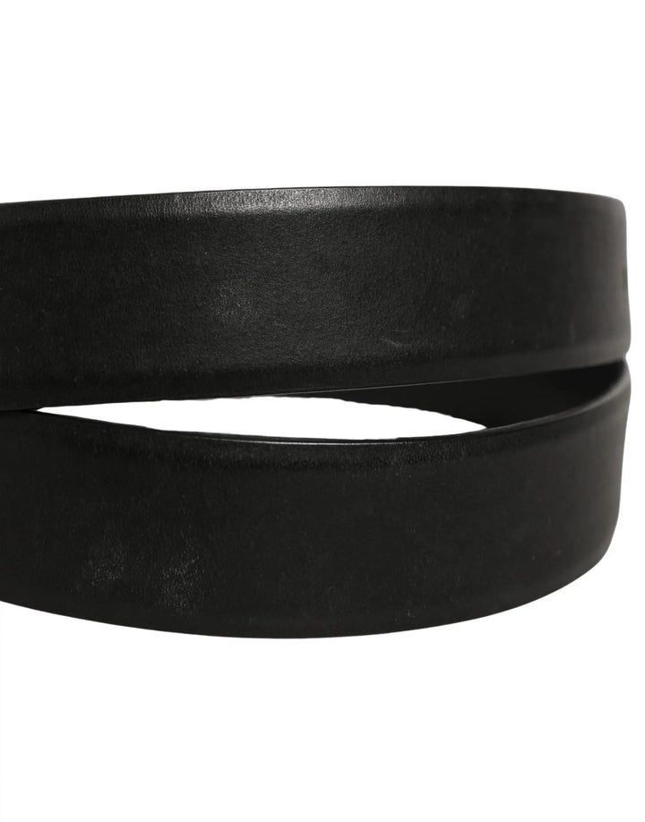 Dolce &amp; Gabbana Sample Sale | Dolce &amp; Gabbana Black Calf Leather Classic Silver Buckle Belt - | Designer outlet