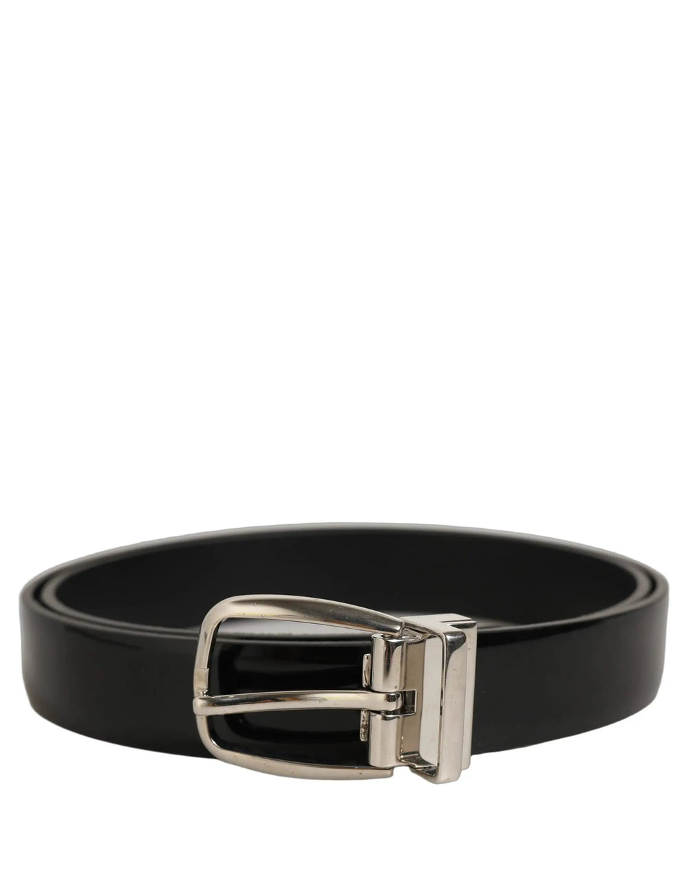 Dolce & Gabbana Sample Sale | Dolce & Gabbana Black Classic Leather Silver Tone Buckle Belt - | Designer outlet
