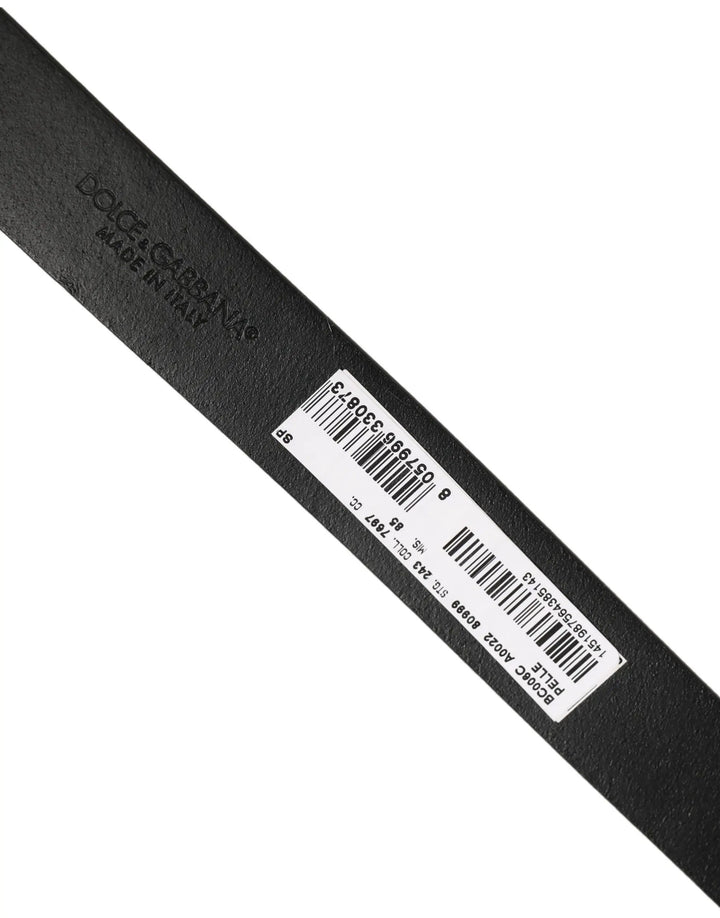 Dolce &amp; Gabbana Sample Sale | Dolce &amp; Gabbana Black Classic Leather Silver Tone Buckle Belt - | Designer outlet