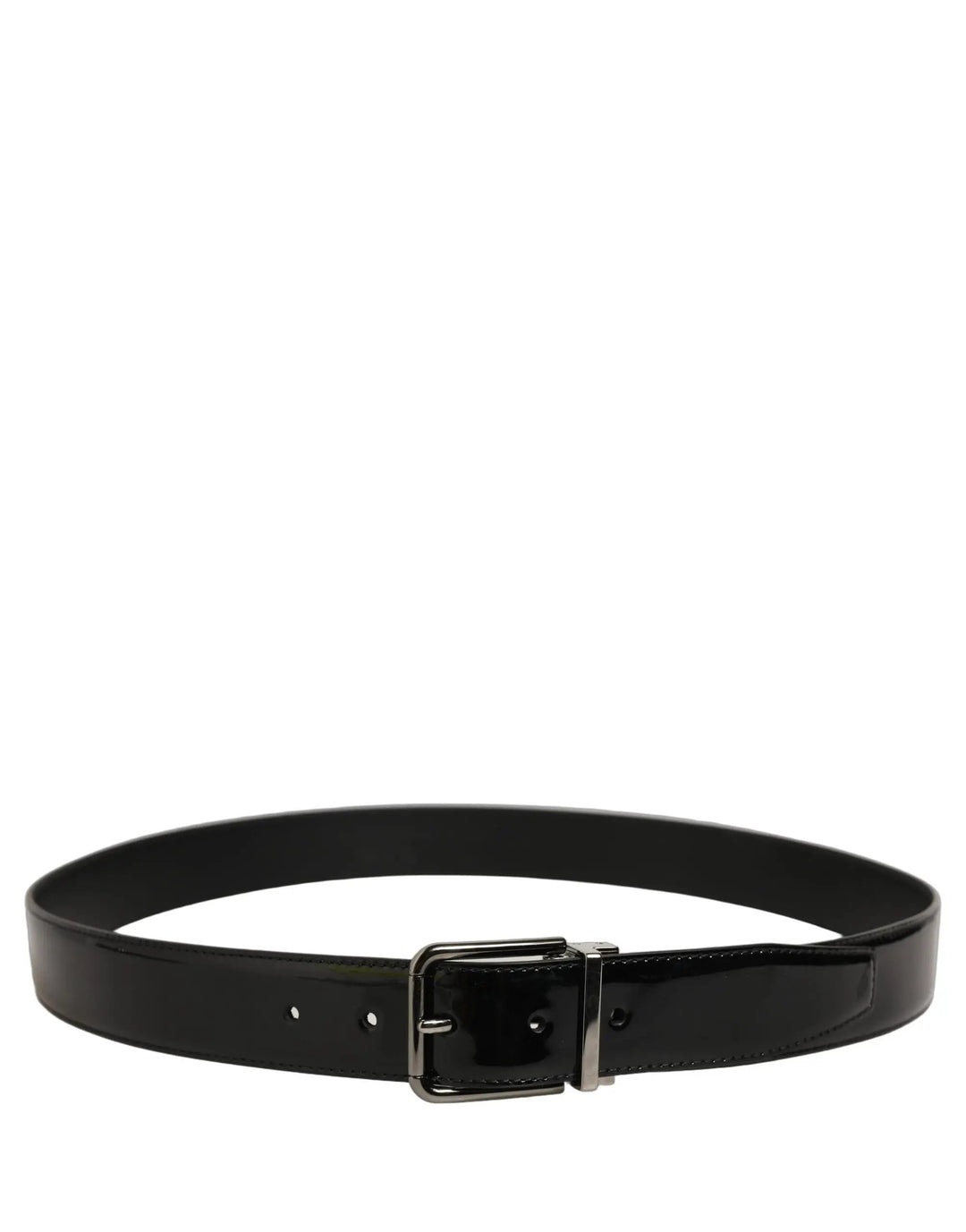 Dolce &amp; Gabbana Sample Sale | Dolce &amp; Gabbana Black Patent Leather Silver Metal Buckle Belt - | Designer outlet
