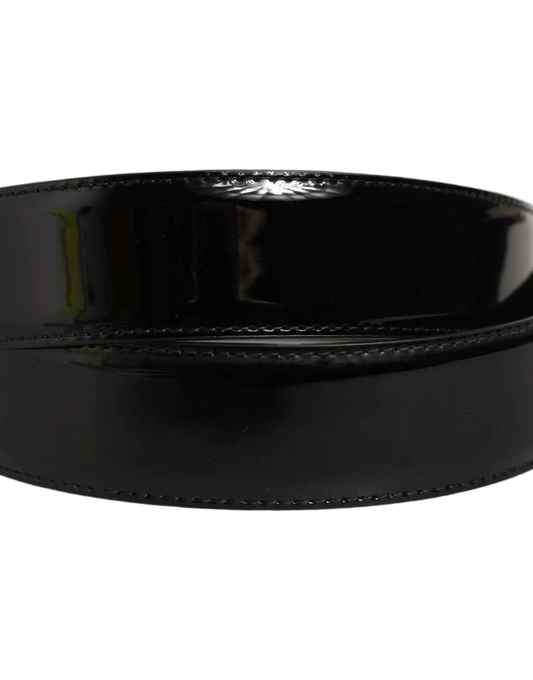 Dolce &amp; Gabbana Sample Sale | Dolce &amp; Gabbana Black Patent Leather Silver Metal Buckle Belt - | Designer outlet