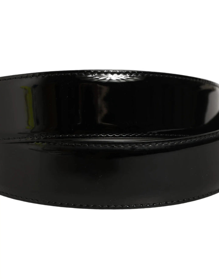 Dolce &amp; Gabbana Sample Sale | Dolce &amp; Gabbana Black Patent Leather Silver Metal Buckle Belt - | Designer outlet