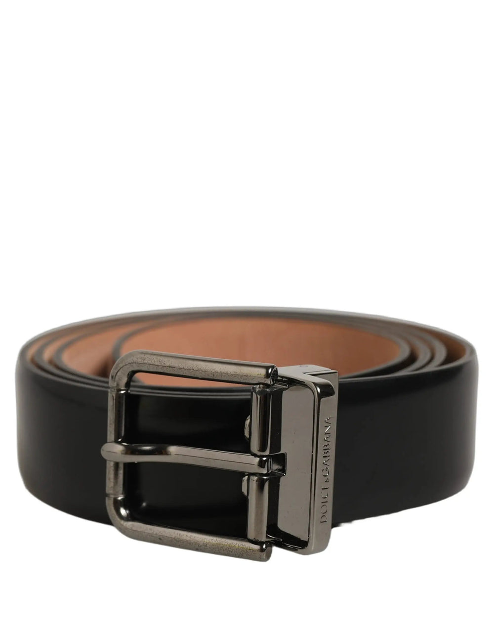 Dolce & Gabbana Sample Sale | Dolce & Gabbana Black Calf Leather Silver Metal Buckle Belt - | Designer outlet