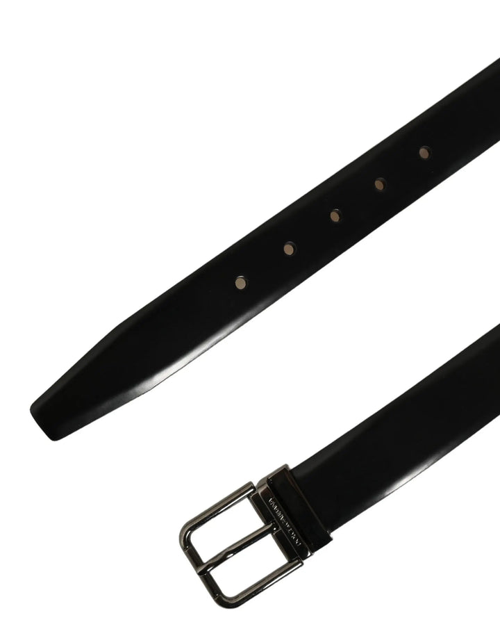 Dolce &amp; Gabbana Sample Sale | Dolce &amp; Gabbana Black Calf Leather Silver Metal Buckle Belt - | Designer outlet