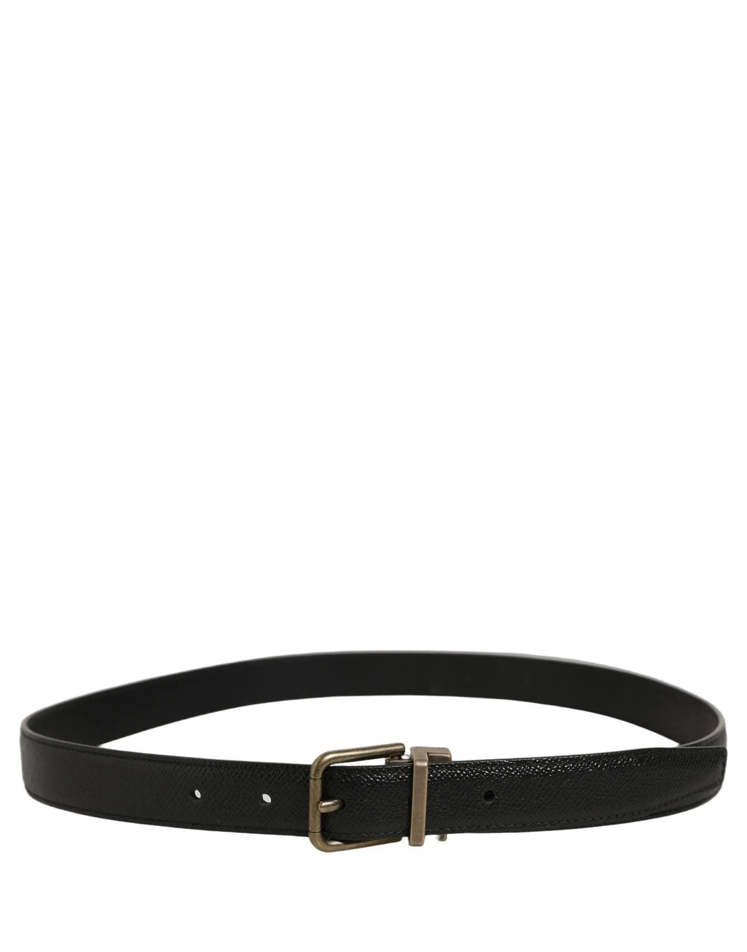 Dolce &amp; Gabbana Sample Sale | Dolce &amp; Gabbana Men Black Calf Leather Gold Metal Buckle Belt - | Designer outlet