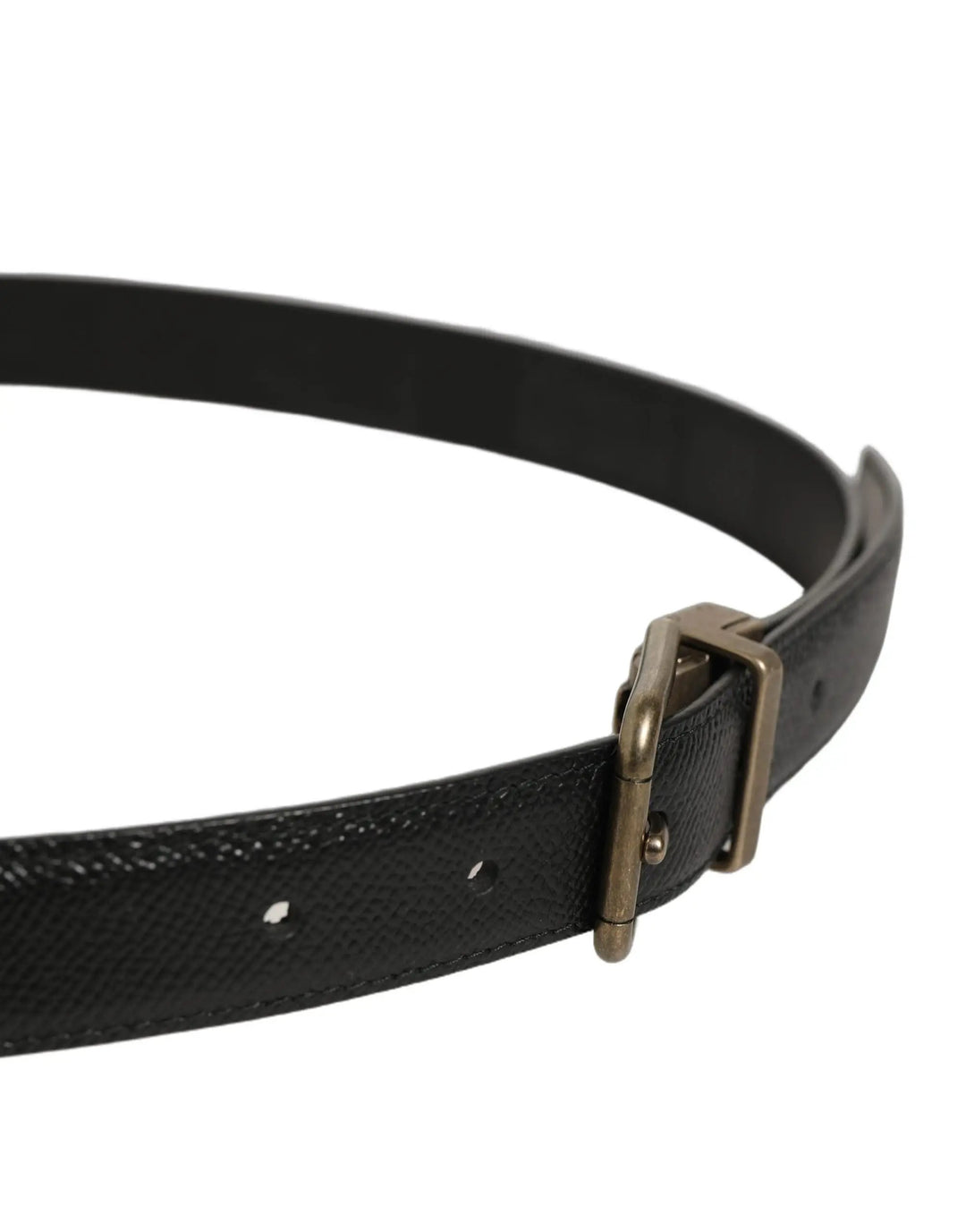 Dolce &amp; Gabbana Sample Sale | Dolce &amp; Gabbana Men Black Calf Leather Gold Metal Buckle Belt - | Designer outlet