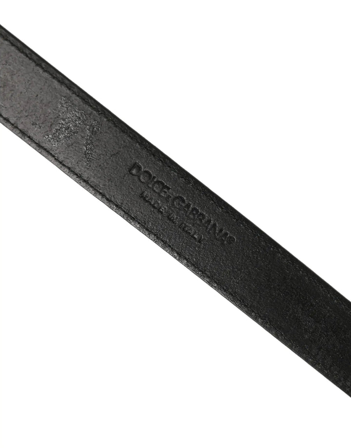 Dolce &amp; Gabbana Sample Sale | Dolce &amp; Gabbana Men Black Calf Leather Gold Metal Buckle Belt - | Designer outlet