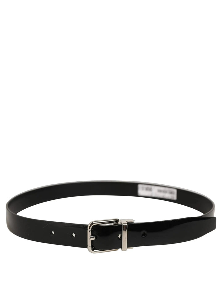 Dolce &amp; Gabbana Sample Sale | Dolce &amp; Gabbana Black Classic Leather Silver Tone Buckle Belt - | Designer outlet