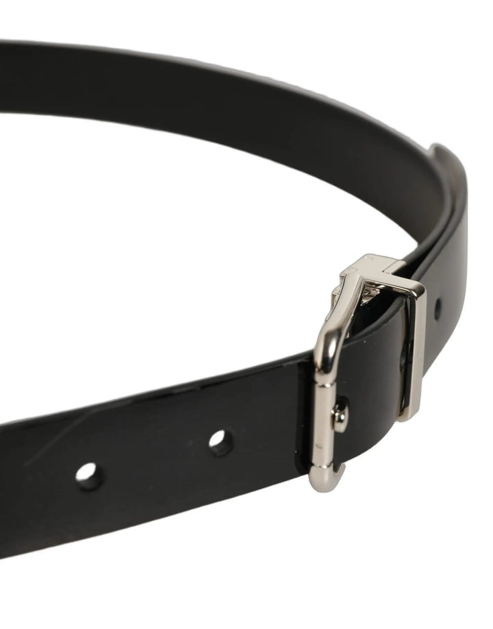 Dolce &amp; Gabbana Sample Sale | Dolce &amp; Gabbana Black Classic Leather Silver Tone Buckle Belt - | Designer outlet