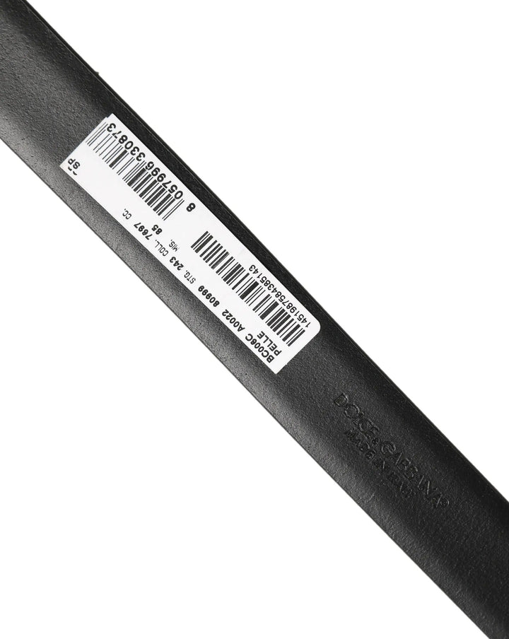 Dolce &amp; Gabbana Sample Sale | Dolce &amp; Gabbana Black Classic Leather Silver Tone Buckle Belt - | Designer outlet