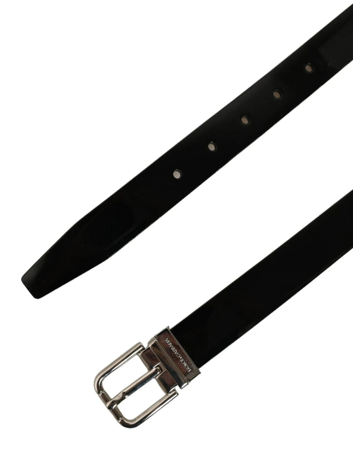 Dolce &amp; Gabbana Sample Sale | Dolce &amp; Gabbana Black Classic Leather Silver Tone Buckle Belt - | Designer outlet
