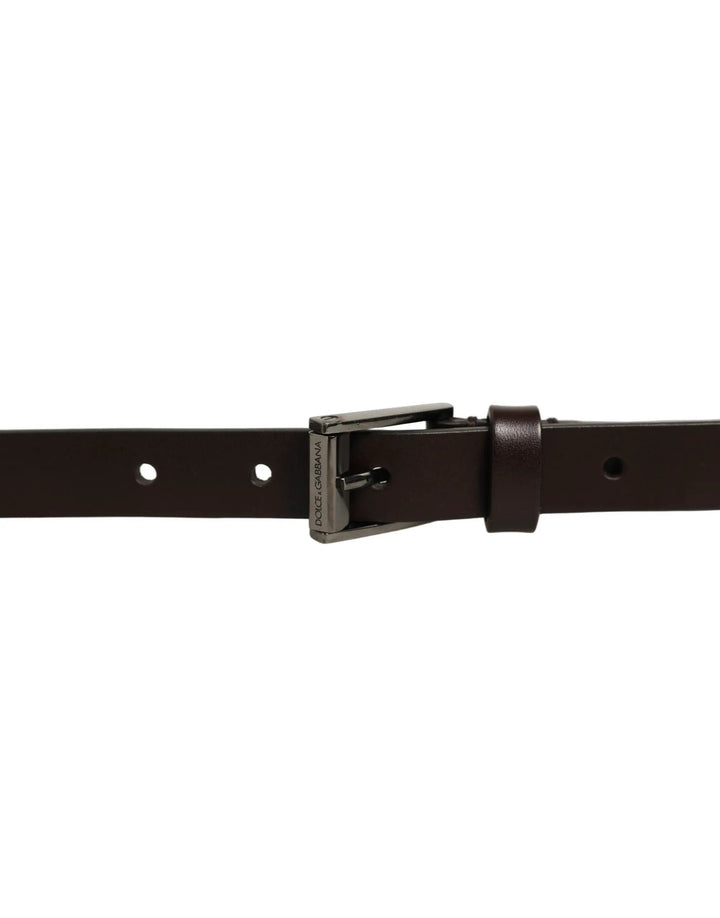 Dolce &amp; Gabbana Sample Sale | Dolce &amp; Gabbana Brown Leather Double Wrap Metal Buckle Belt - | Designer outlet