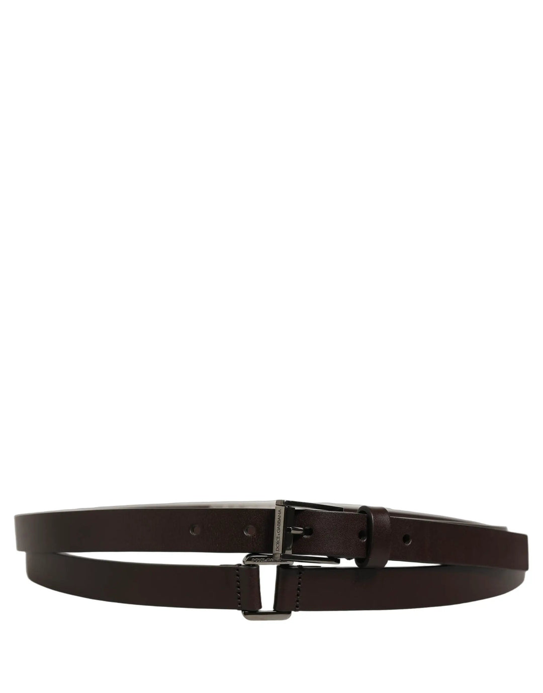 Dolce &amp; Gabbana Sample Sale | Dolce &amp; Gabbana Brown Leather Double Wrap Metal Buckle Belt - | Designer outlet
