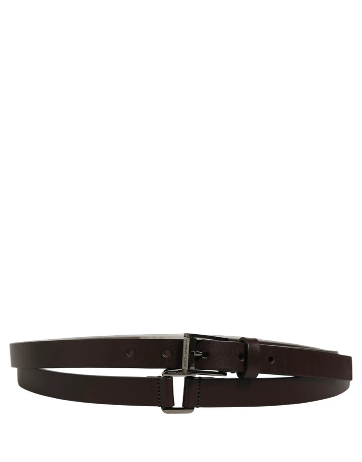 Dolce &amp; Gabbana Sample Sale | Dolce &amp; Gabbana Brown Leather Double Wrap Metal Buckle Belt - | Designer outlet
