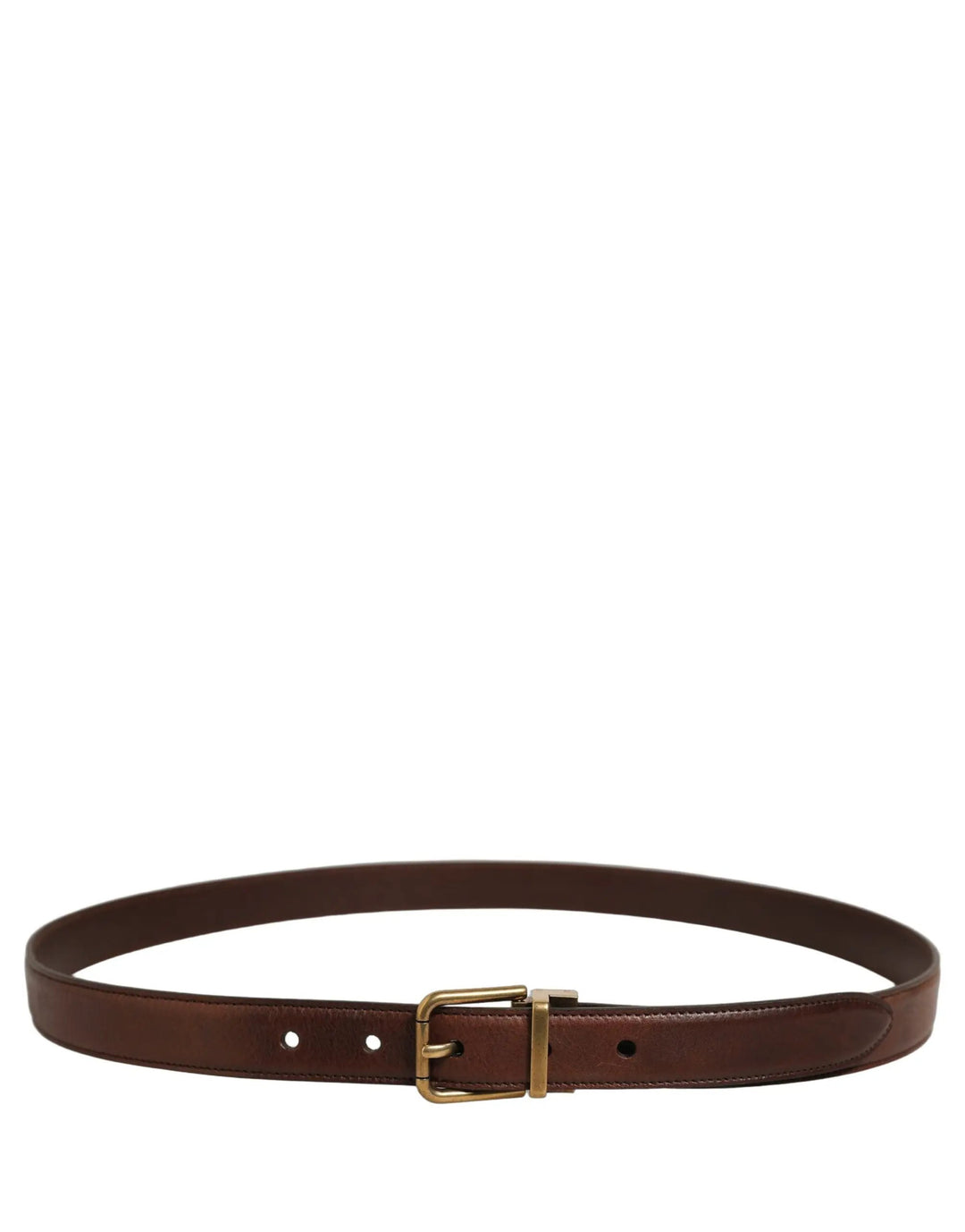 Dolce &amp; Gabbana Sample Sale | Dolce &amp; Gabbana Brown Leather Gold Tone Metal Buckle Belt - | Designer outlet