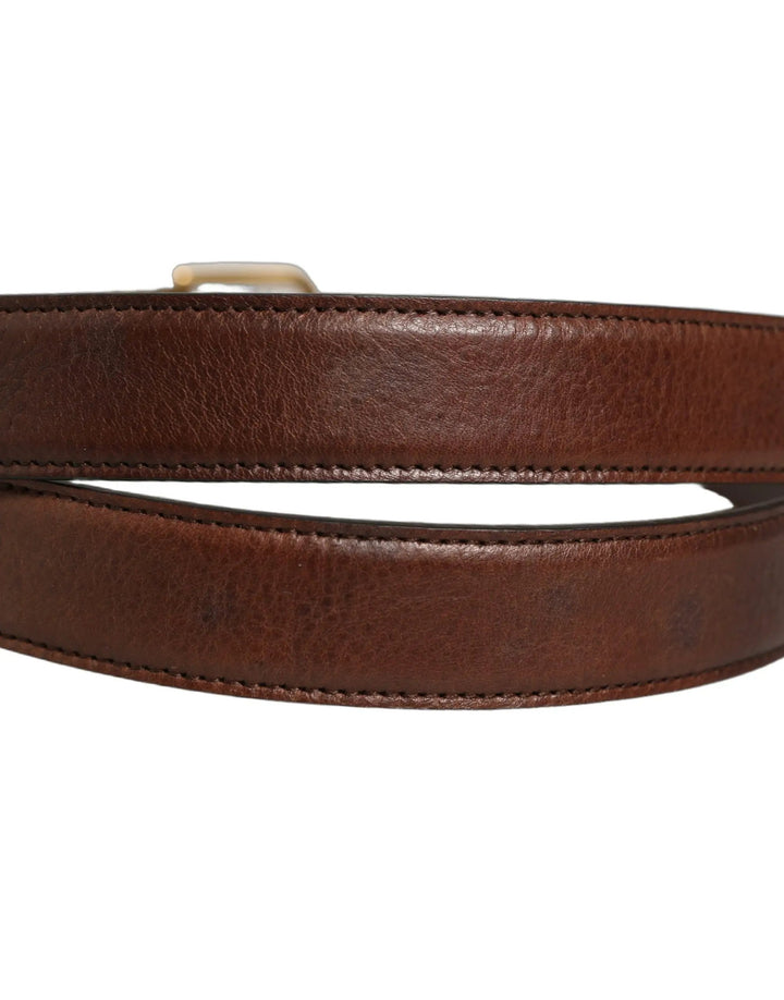 Dolce &amp; Gabbana Sample Sale | Dolce &amp; Gabbana Brown Leather Gold Tone Metal Buckle Belt - | Designer outlet