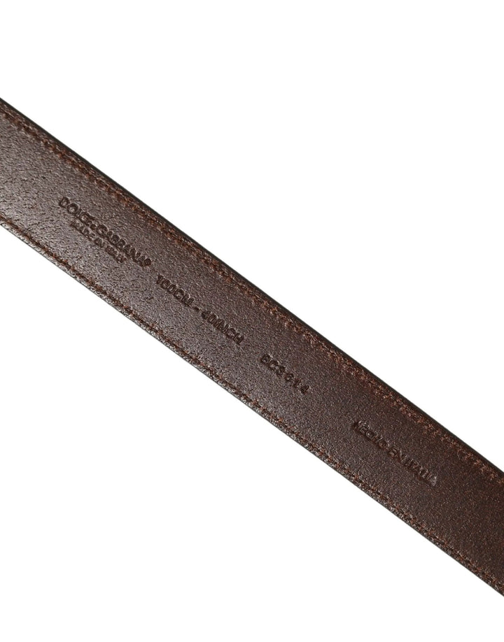 Dolce &amp; Gabbana Sample Sale | Dolce &amp; Gabbana Brown Leather Gold Tone Metal Buckle Belt - | Designer outlet