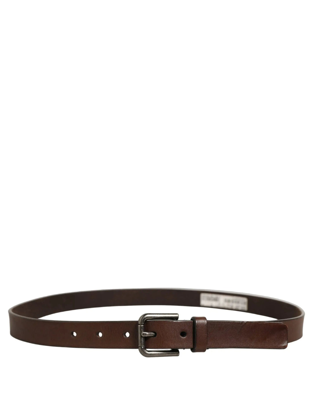 Dolce &amp; Gabbana Sample Sale | Dolce &amp; Gabbana Brown Leather Silver Tone Metal Buckle Belt - | Designer outlet
