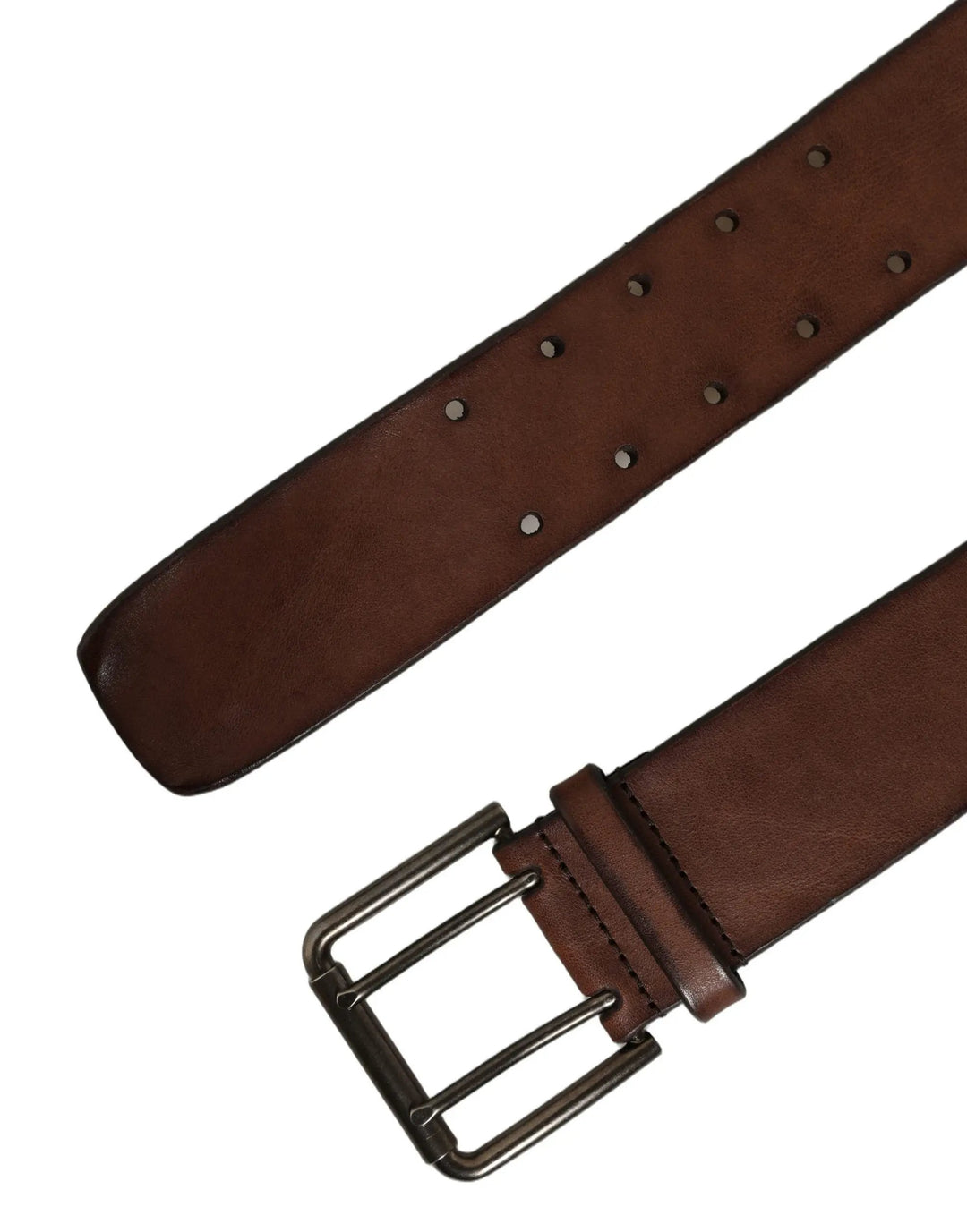 Dolce & Gabbana Sample Sale | Dolce & Gabbana Belt Brown Leather Double Prong Metal Buckle - | Designer outlet