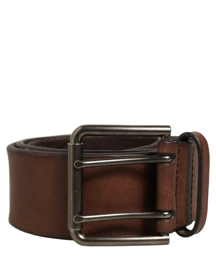 Dolce &amp; Gabbana Sample Sale | Dolce &amp; Gabbana Belt Brown Leather Double Prong Metal Buckle - | Designer outlet