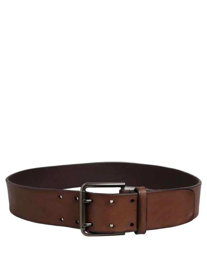Dolce &amp; Gabbana Sample Sale | Dolce &amp; Gabbana Belt Brown Leather Double Prong Metal Buckle - | Designer outlet