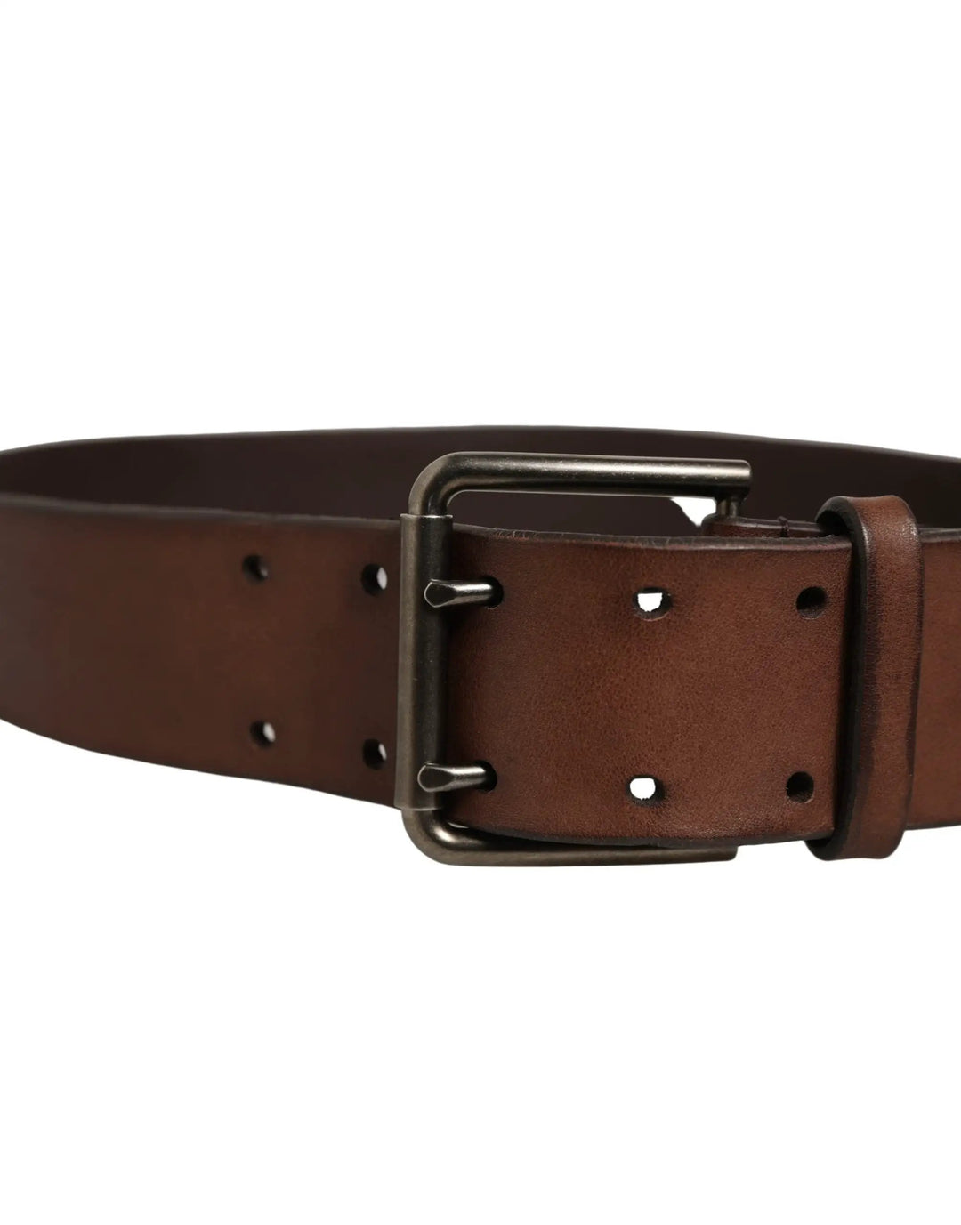Dolce &amp; Gabbana Sample Sale | Dolce &amp; Gabbana Belt Brown Leather Double Prong Metal Buckle - | Designer outlet