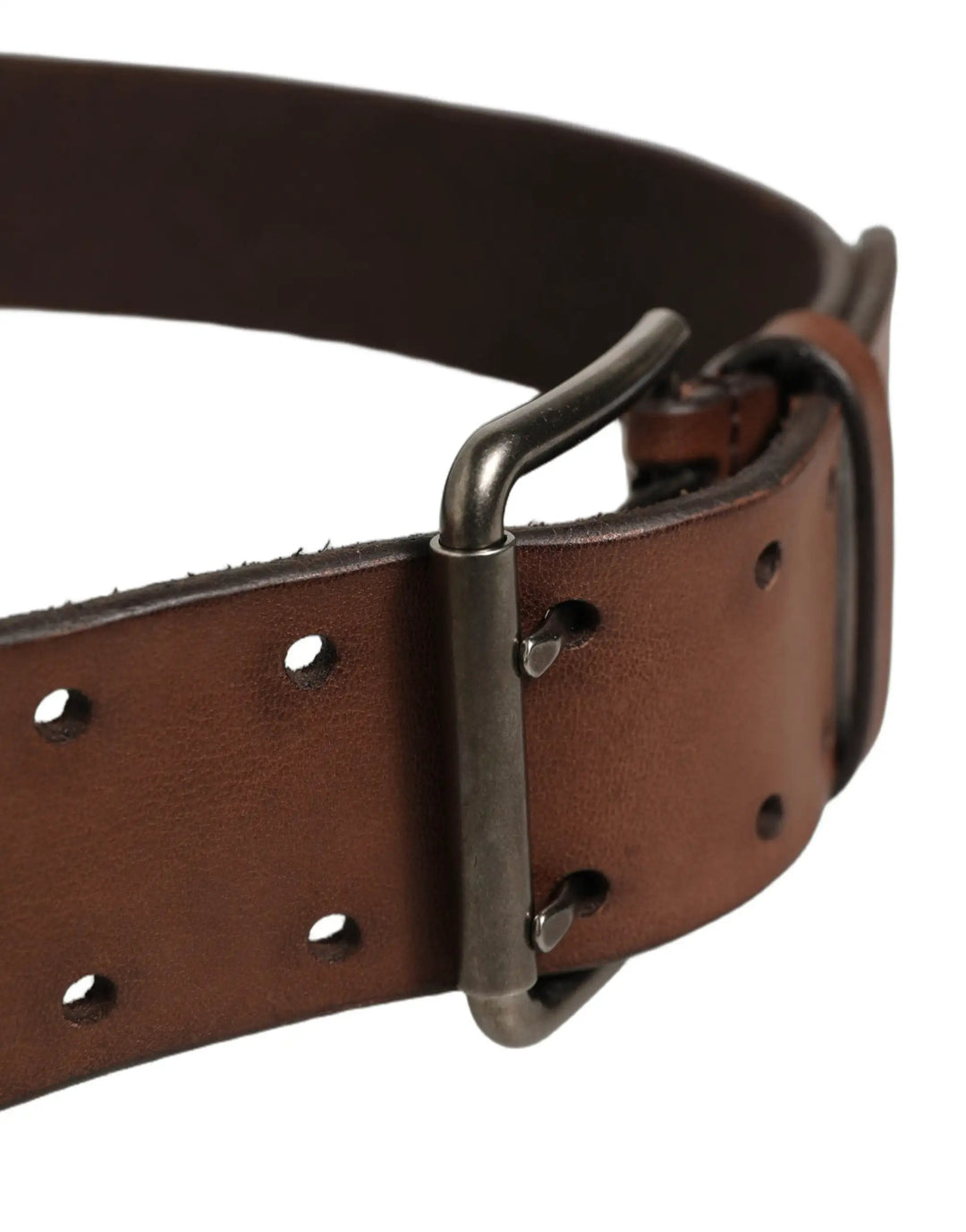 Dolce &amp; Gabbana Sample Sale | Dolce &amp; Gabbana Belt Brown Leather Double Prong Metal Buckle - | Designer outlet