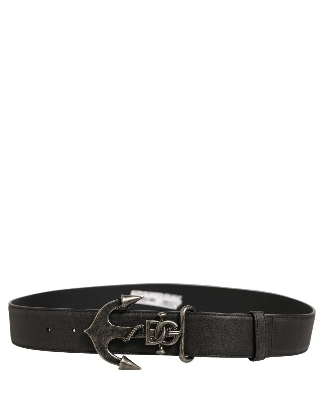 Dolce &amp; Gabbana Sample Sale | Dolce &amp; Gabbana Black Leather Anchor Logo Metal Buckle Belt - | Designer outlet