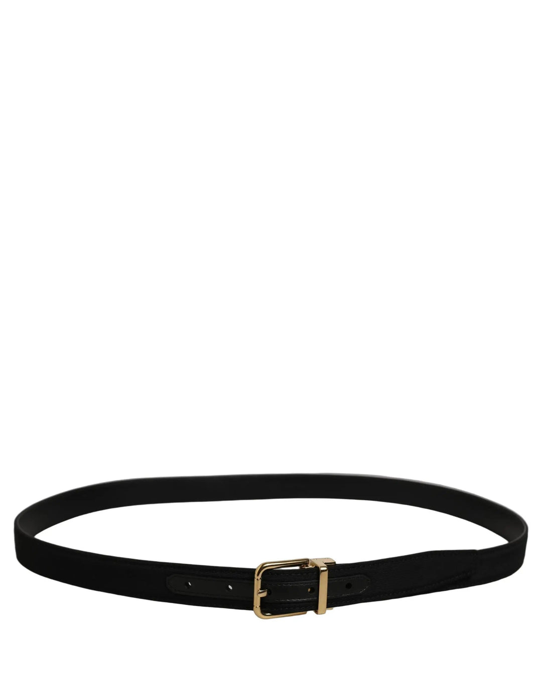 Dolce &amp; Gabbana Sample Sale | Dolce &amp; Gabbana Black Canvas Leather Gold Metal Buckle Belt - | Designer outlet