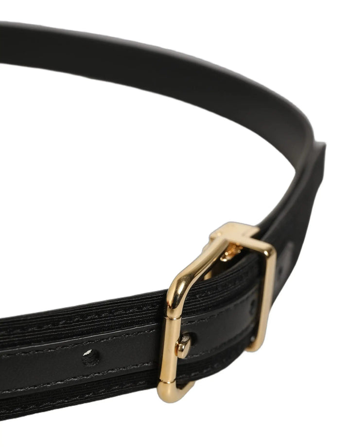 Dolce &amp; Gabbana Sample Sale | Dolce &amp; Gabbana Black Canvas Leather Gold Metal Buckle Belt - | Designer outlet