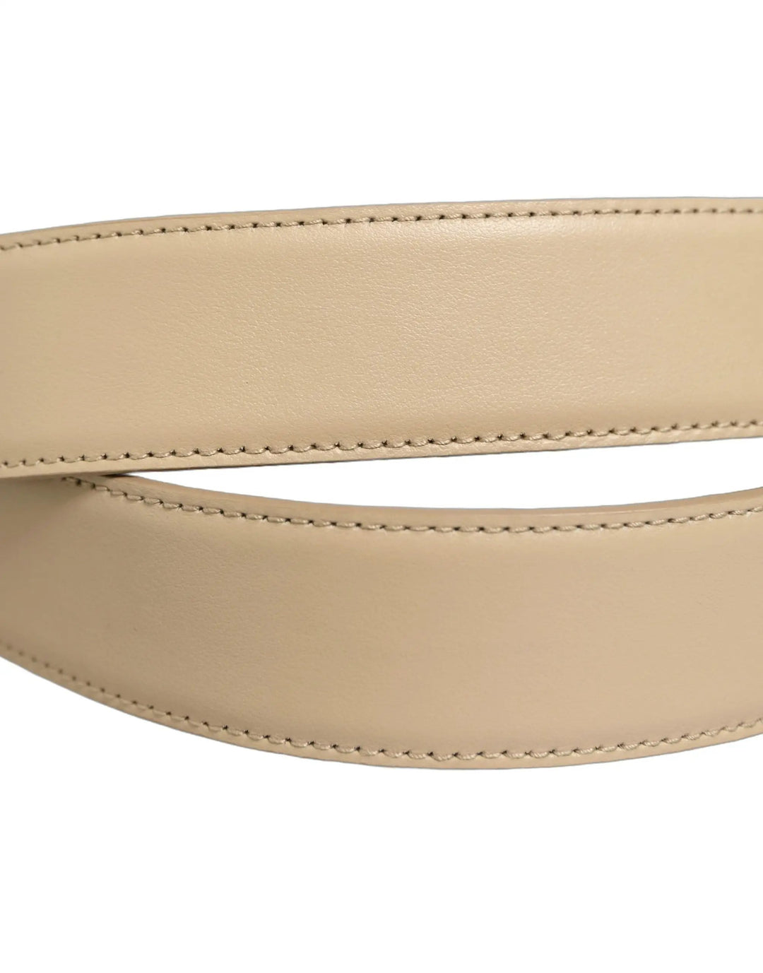 Dolce &amp; Gabbana Sample Sale | Dolce &amp; Gabbana Beige Leather Silver Tone Metal Buckle Belt - | Designer outlet