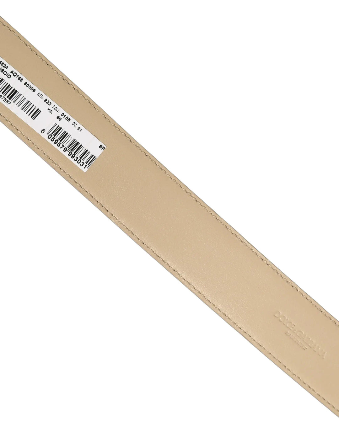 Dolce &amp; Gabbana Sample Sale | Dolce &amp; Gabbana Beige Leather Silver Tone Metal Buckle Belt - | Designer outlet