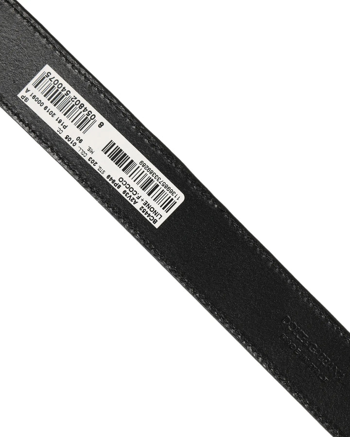 Dolce &amp; Gabbana Sample Sale | Dolce &amp; Gabbana Beige Black Woven Leather Metal Buckle Belt - | Designer outlet