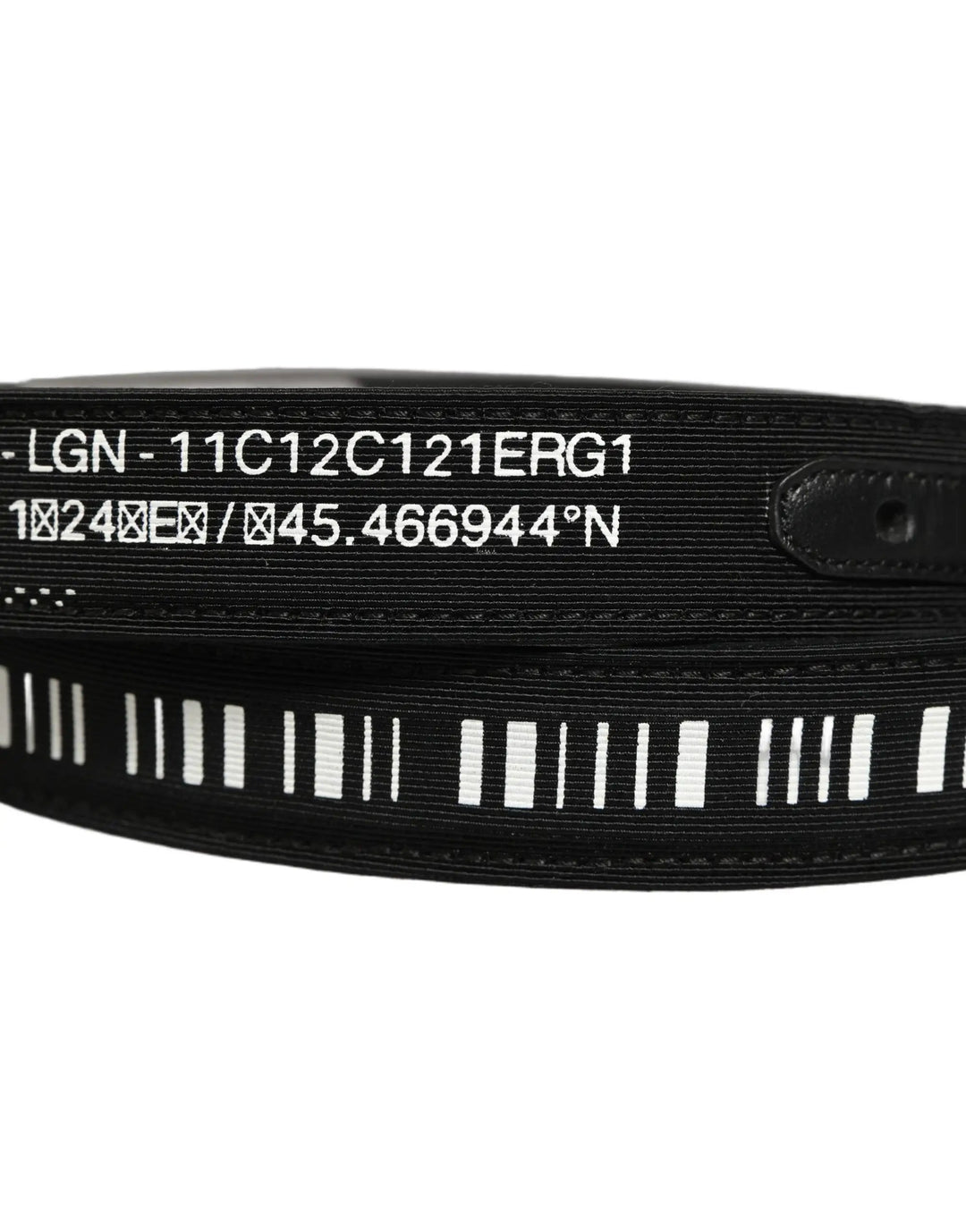 Dolce &amp; Gabbana Sample Sale | Dolce &amp; Gabbana Black Fabric Leather Barcode Silver Buckle Belt - | Designer outlet