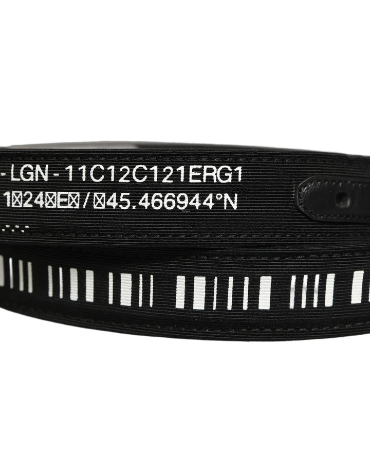 Dolce &amp; Gabbana Sample Sale | Dolce &amp; Gabbana Black Fabric Leather Barcode Silver Buckle Belt - | Designer outlet